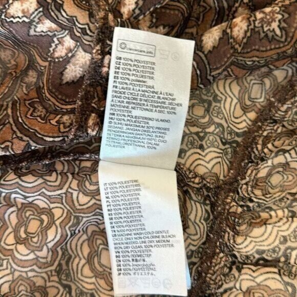 H&M Bohemian Brown Block Print Style Dress Size Medium - Picture 5 of 7